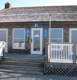 the front door and steps of the Barnegat Light Yacht Club